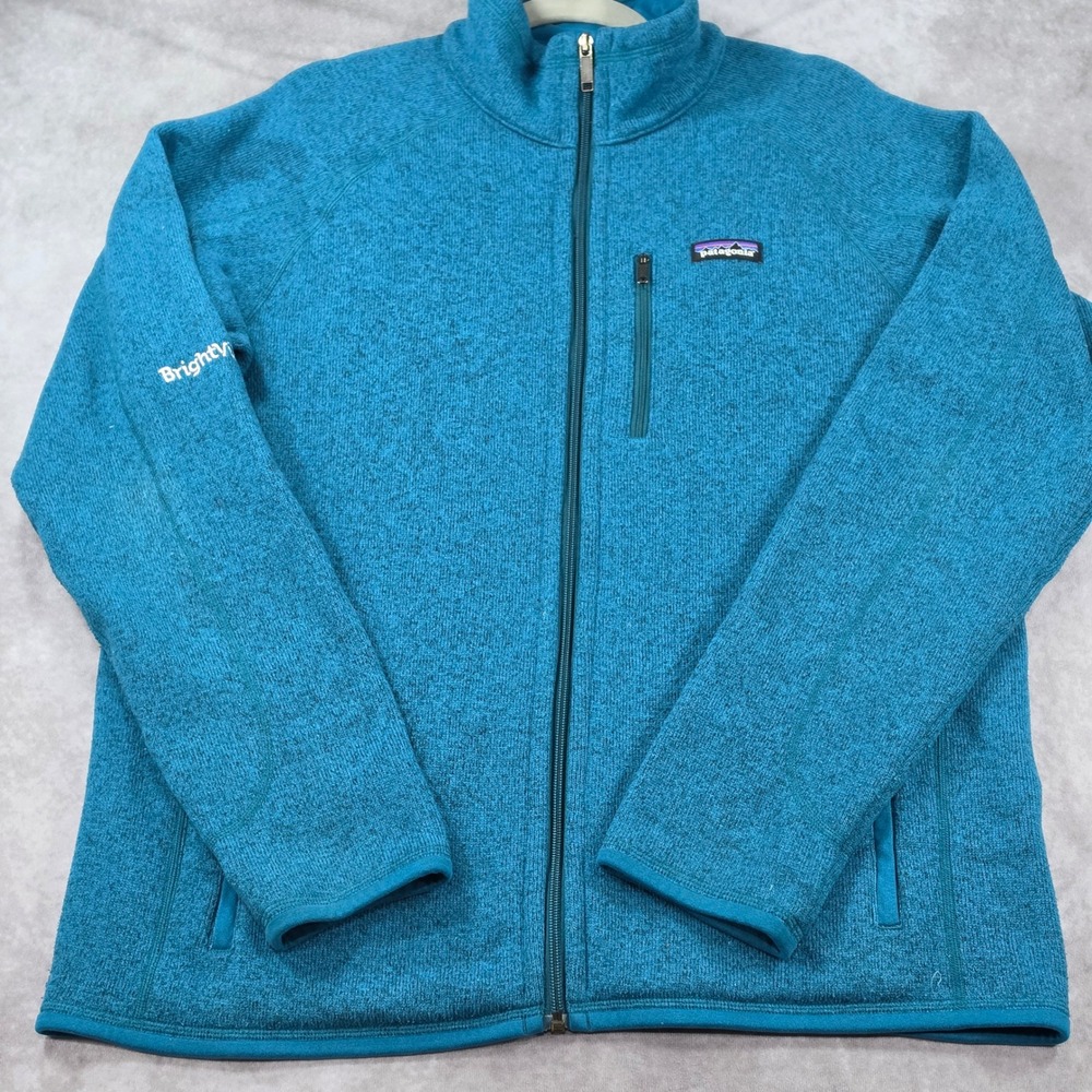 Patagonia Better Sweater Jacket Mens Large Teal Blue Good Full Zip Fleece Pocket